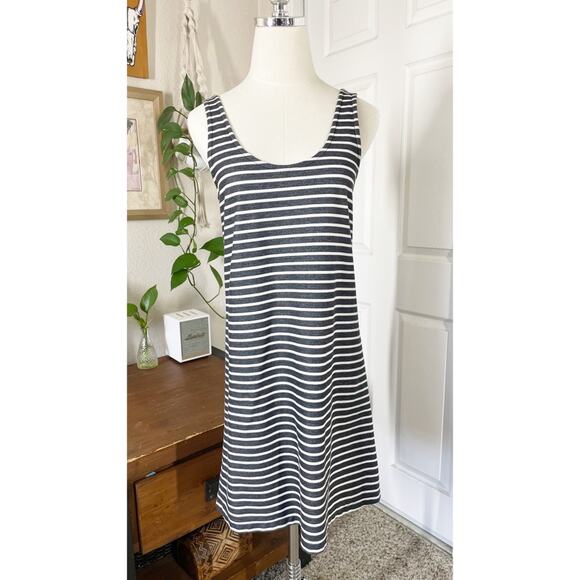 Madewell Striped Mini Slip Dress Tan/Black/White Size Small - Picture 8 of 9
